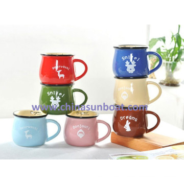 Tasse en céramique de Sunboat tasse de tasse de café d&#39;émail d&#39;imitation rétro